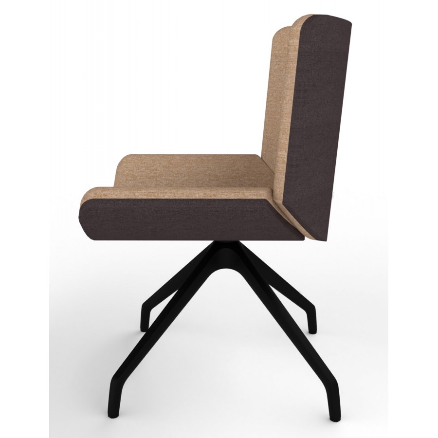 Review Upholstered Square Back Chair With Pyramid Base
